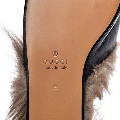 Gucci Calfskin Fur Kingsnake Embroidered Mens Princetown Slippers 9 Black 8 of 9