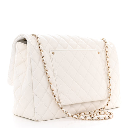 Chanel Caviar Quilted XXL Travel Flap Bag White 2 of 9