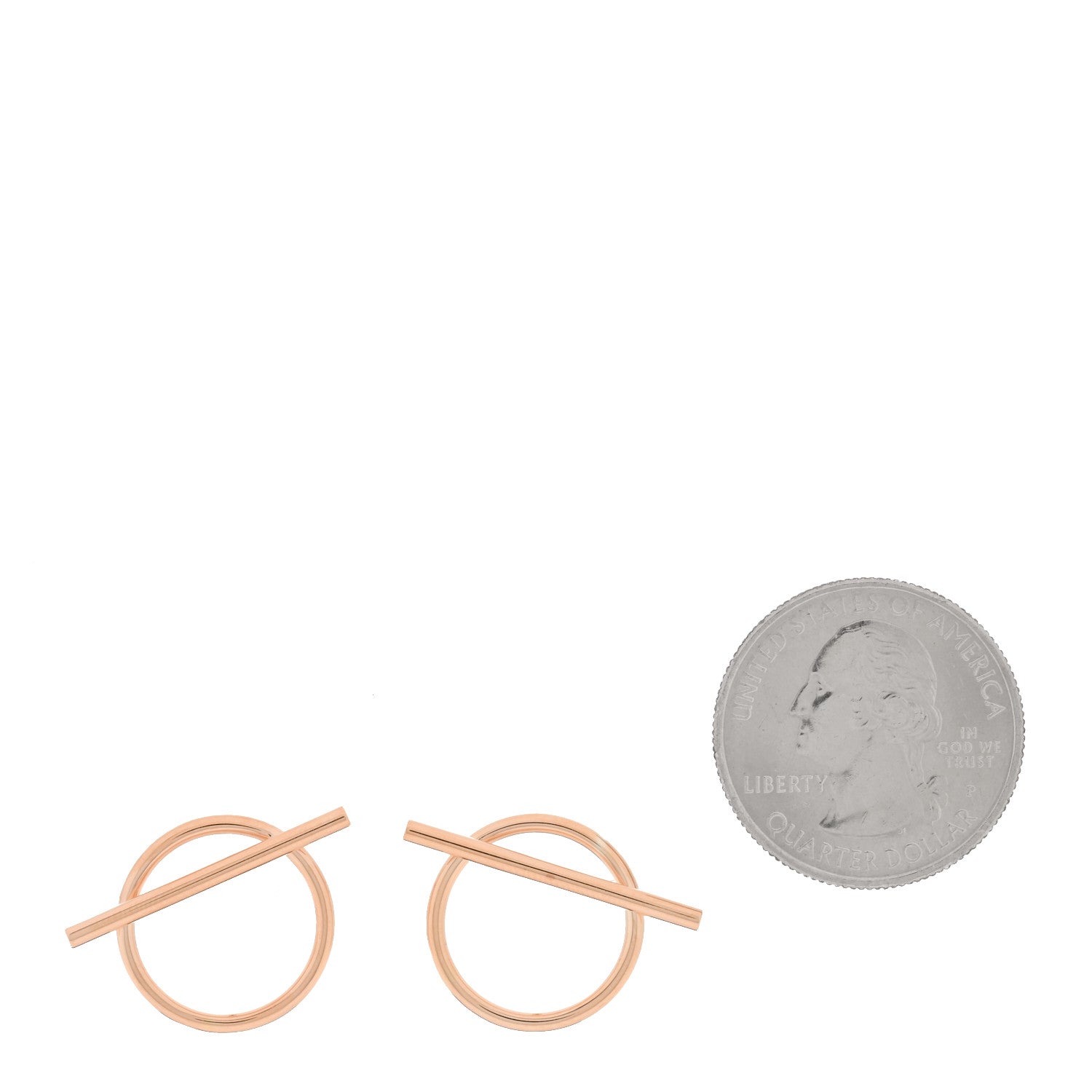 Hermes 18K Rose Gold MM Echappee Earrings 2 of 5