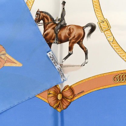 Hermes Silk Ecole Portugaise D'Art Equestre Scarf 90 Bleu 3 of 3
