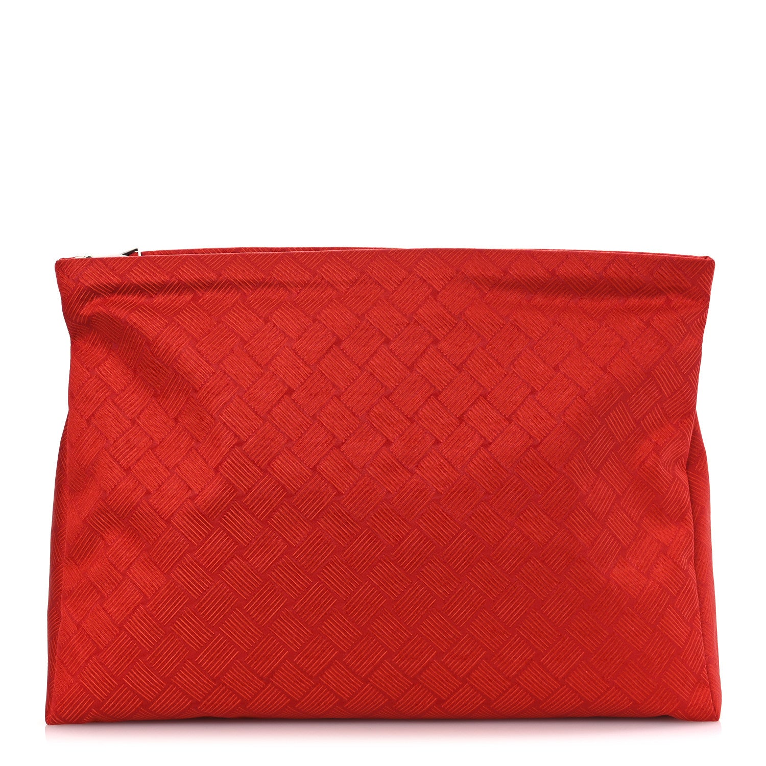 Bottega Veneta Econyl Jacquard Nylon Intreccio Zip Pouch Clutch Tomato 1 of 10