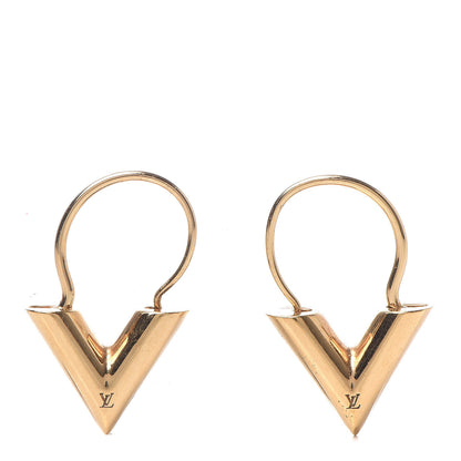 Louis Vuitton Brass Essential V Hoop Earrings Gold 1 of 4