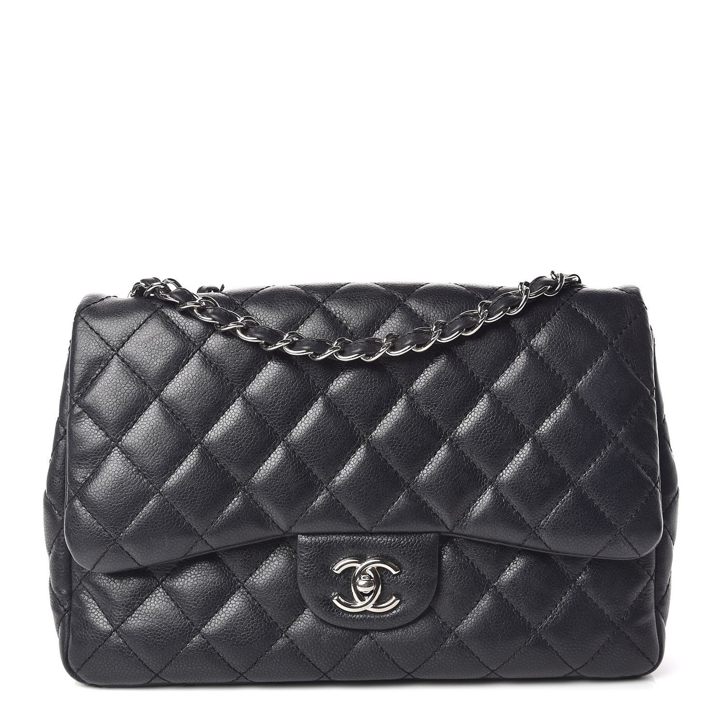 Caviar Quilted Jumbo Single Flap Black