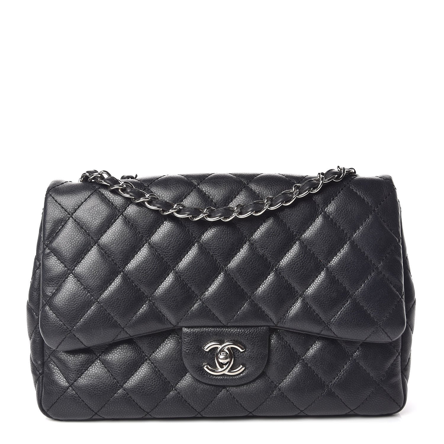 Chanel Caviar Quilted Jumbo Single Flap Black 1 of 16