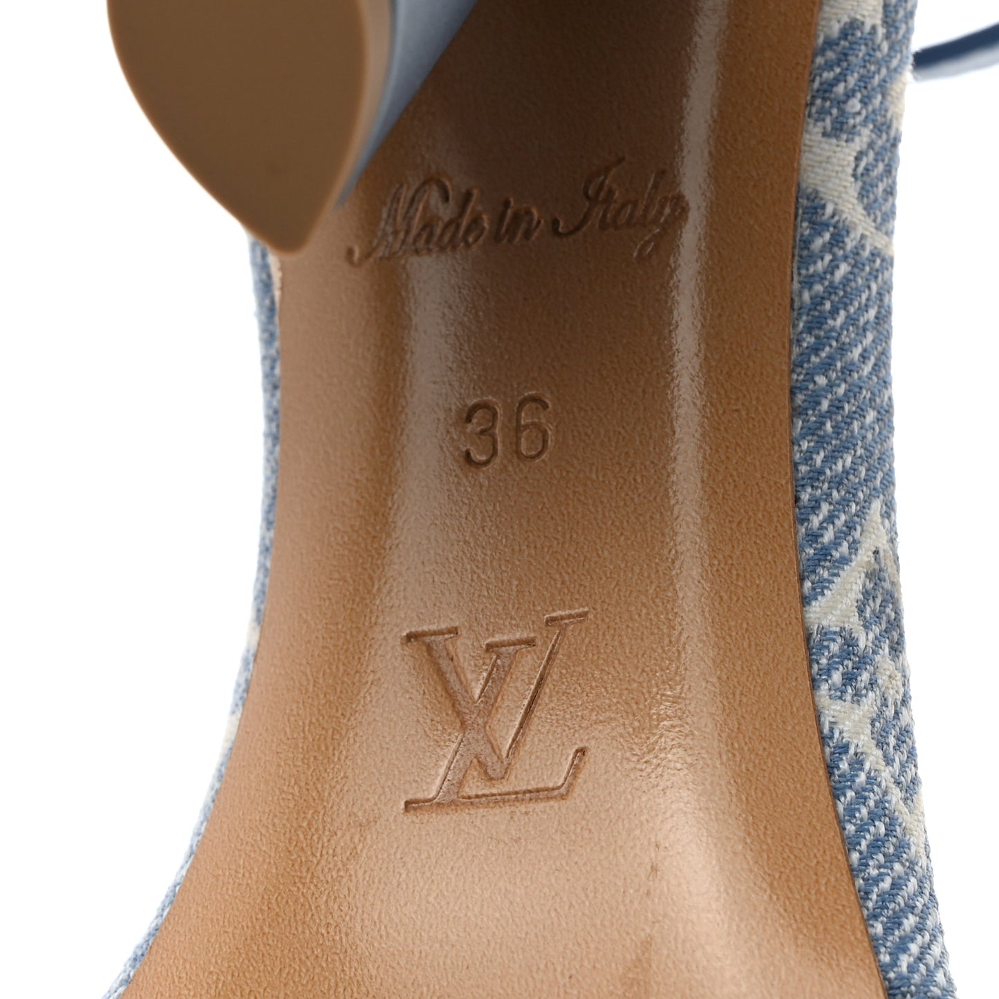 Monogram Denim Silhouette Sandals 36 Blue