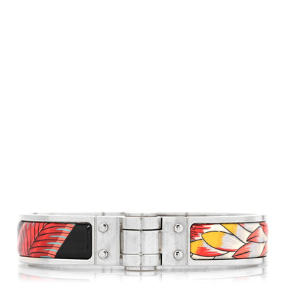 Hermes Enamel Printed Narrow Charniere Savana Dance Hinged Bracelet S Futurisme 1 of 5