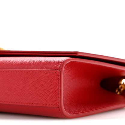 Saint Laurent Grain De Poudre Medium Classic Monogram Kate Tassel Satchel Rouge Eros 10 of 13