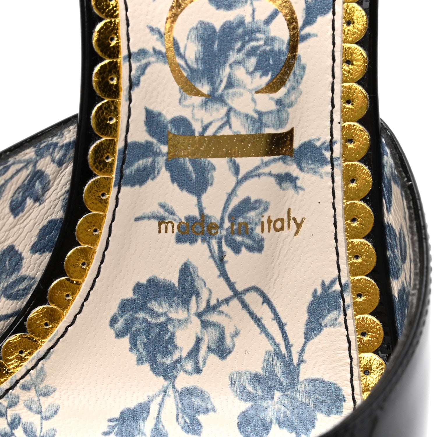 Gucci Patent Daisy Ankle Strap d'Orsay 105 Pumps 38 Black 8 of 9