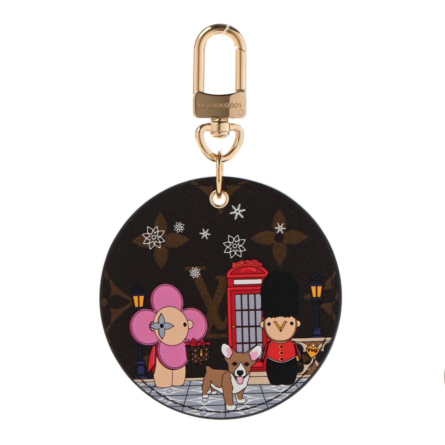 Louis Vuitton Monogram 2021 Christmas Animation London Bag Charm Key Ring Red 1 of 6