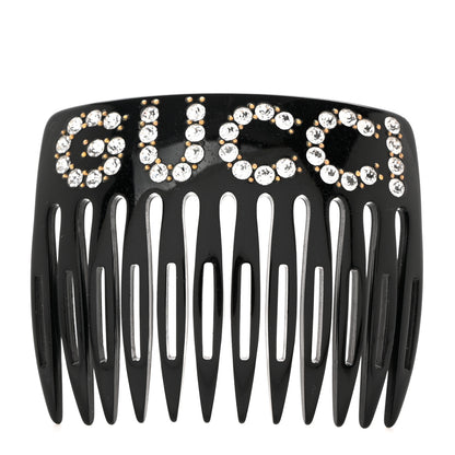 Gucci Resin Crystal Hair Comb Black 1 of 3
