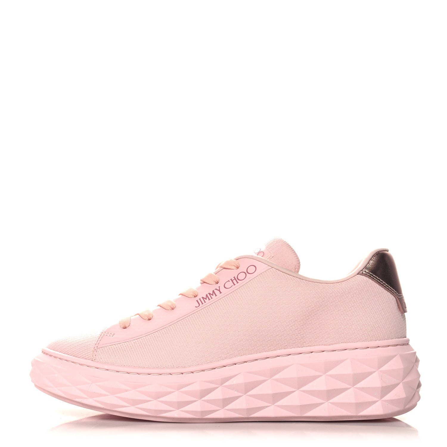 Jimmy Choo Nappa Diamond Light Platform Sneakers 39.5 Powder Pink 1 of 10