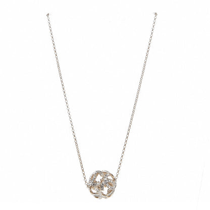 Chanel Baguette Crystal CC Ball Pendant Necklace Gold 1 of 7