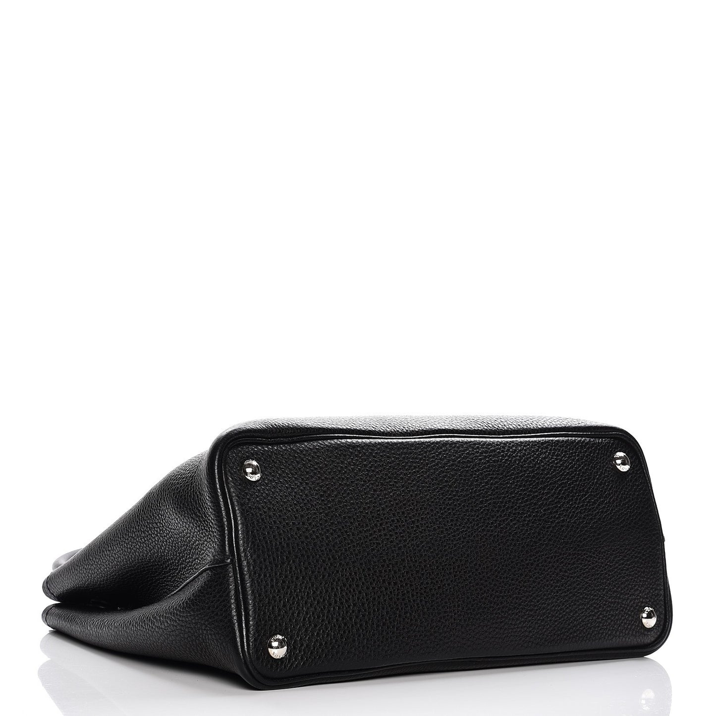 Vitello Daino Small Double Tote Black Cuoio