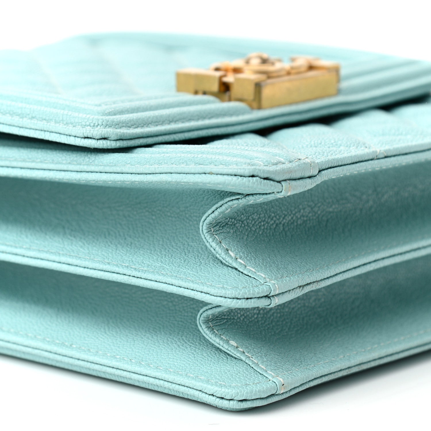 Chanel Caviar Quilted North South Boy Flap Light Blue 9 of 10
