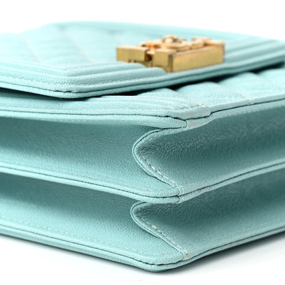 Chanel Caviar Quilted North South Boy Flap Light Blue 9 of 10