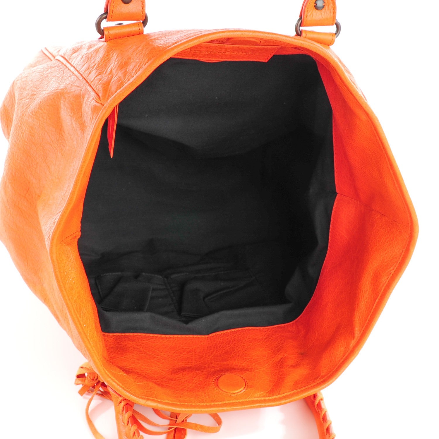 Balenciaga Agneau Classic Hardware S Sunday Tote Tangerine 9 of 10