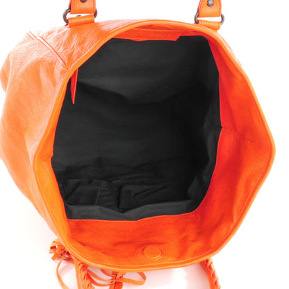 Balenciaga Agneau Classic Hardware S Sunday Tote Tangerine 9 of 10