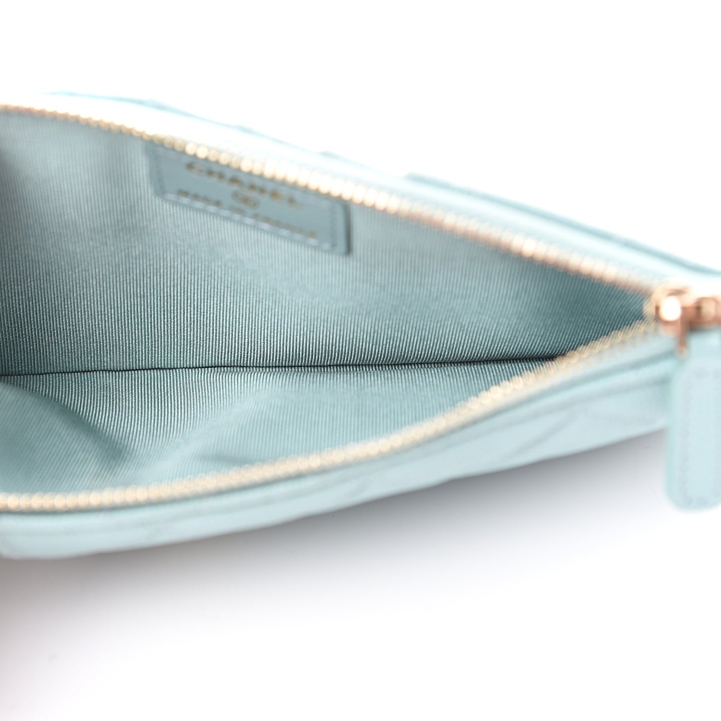 Caviar Quilted Classic Flat Wallet Pouch Light Blue