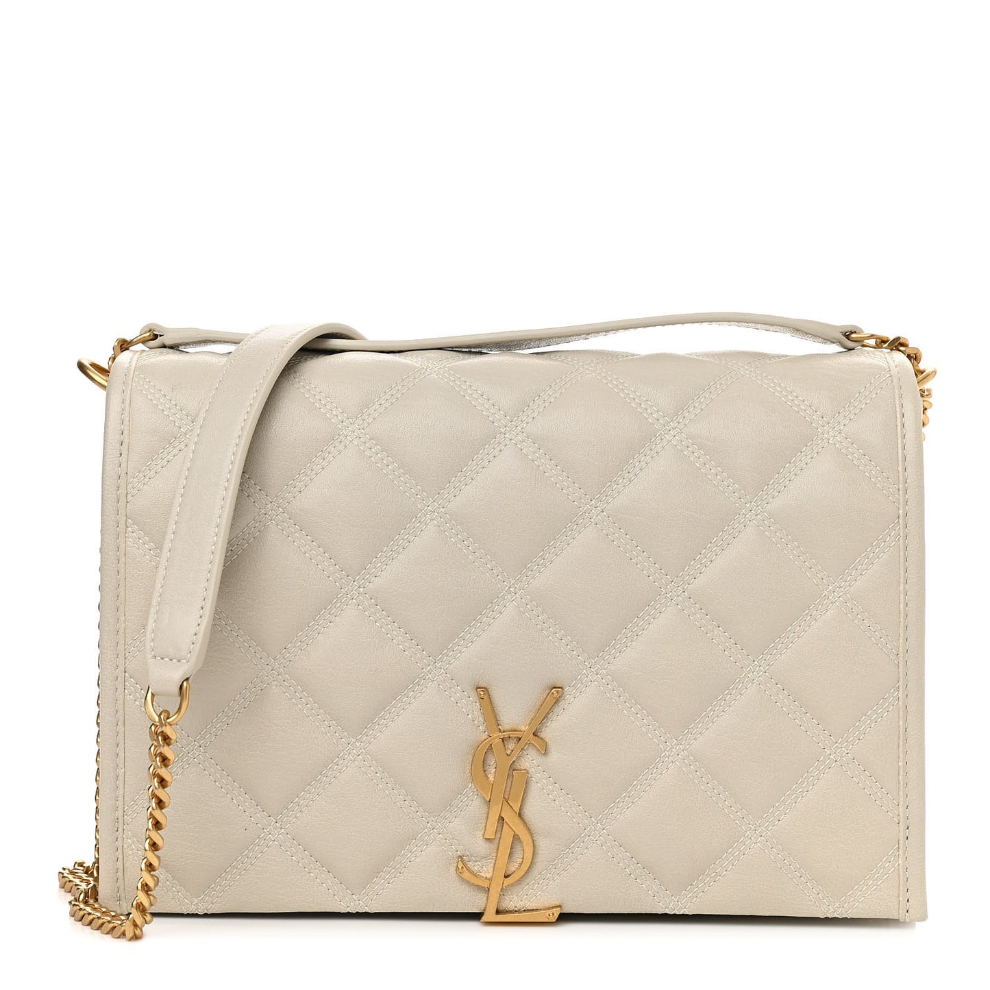 Lambskin Quilted Mini Becky Chain Bag Crema Soft