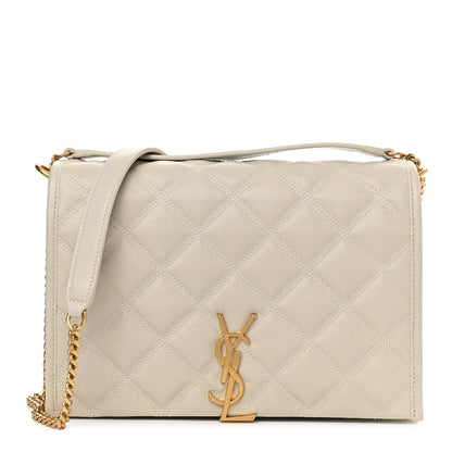 Saint Laurent Lambskin Quilted Mini Becky Chain Bag Crema Soft 1 of 16