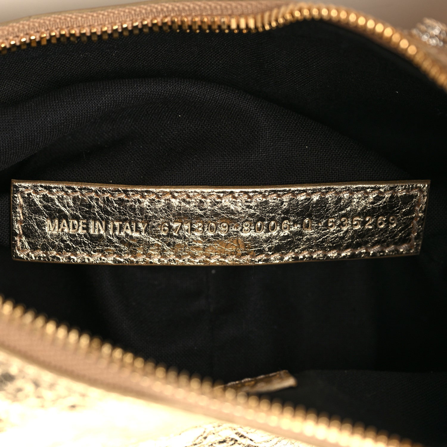 Balenciaga Metallic Agneau Arena Crystal Le Cagole Shoulder Bag XS Light Gold 7 of 7