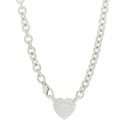 Tiffany Sterling Silver Return to Tiffany Heart Tag Choker Necklace 1 of 4