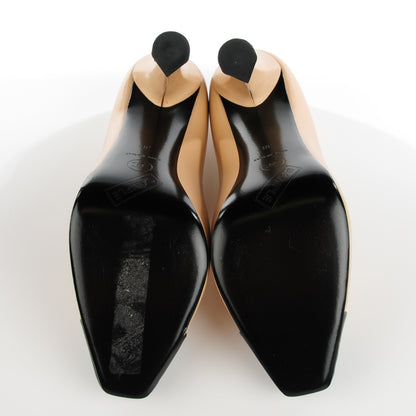 Chanel Lambskin Cap Toe Loafer Pumps 38 Beige Black 10 of 18