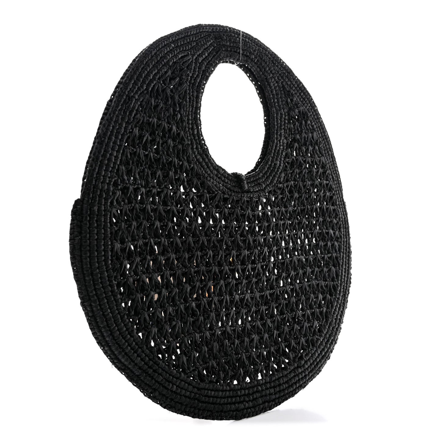 Raffia Le Petite Rond Spiaggia Handbag Black