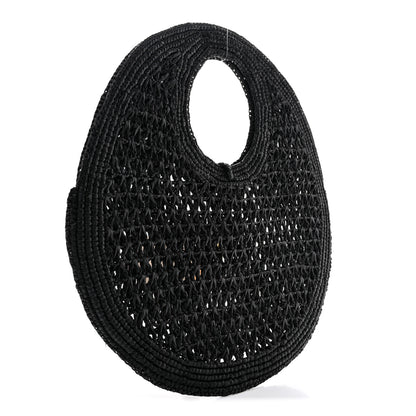 Jacquemus Raffia Le Petite Rond Spiaggia Handbag Black 3 of 10