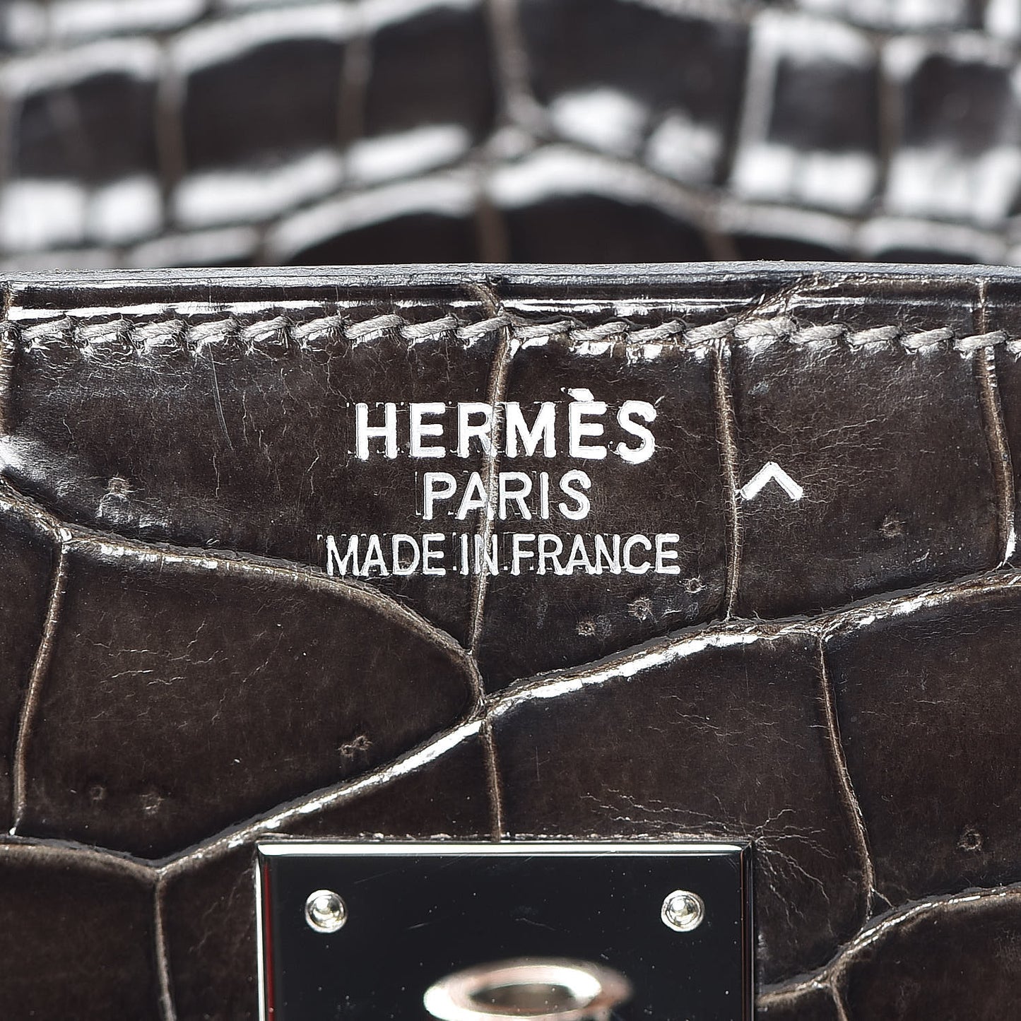 Shiny Porosus Crocodile Birkin 35 Graphite
