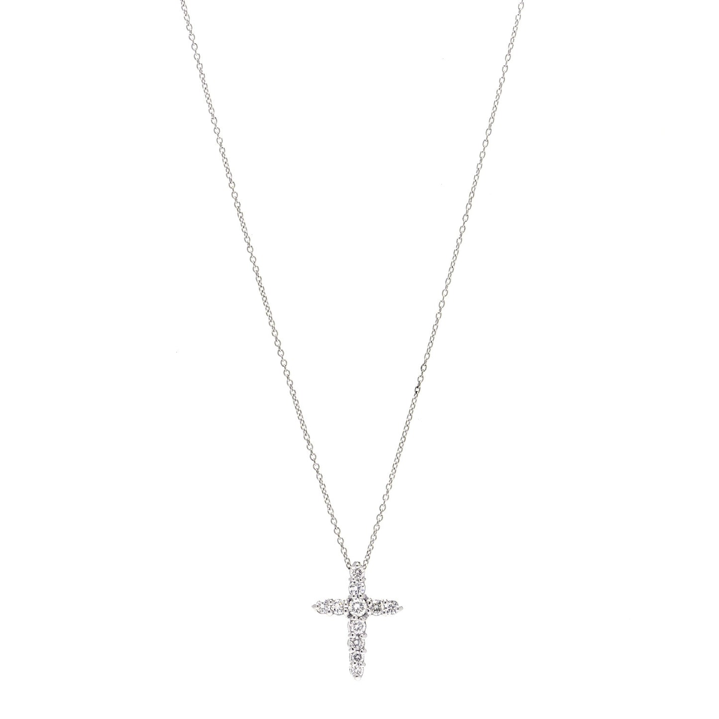 18K White Gold Diamond .39ctw Cross Pendant Necklace