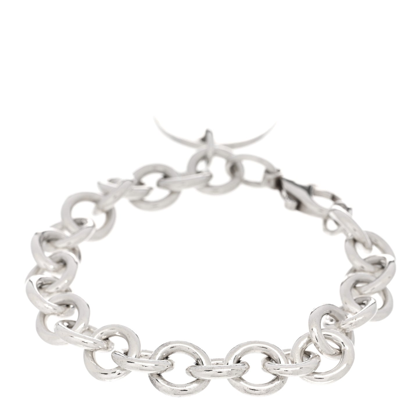 Sterling Silver Round Tag Charm Bracelet
