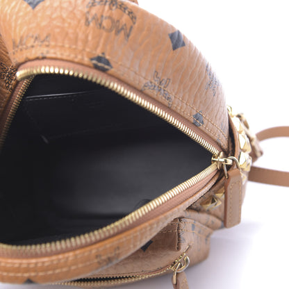 MCM Visetos Side Stud X-Mini Stark Bebe Boo Backpack Cognac 4 of 9