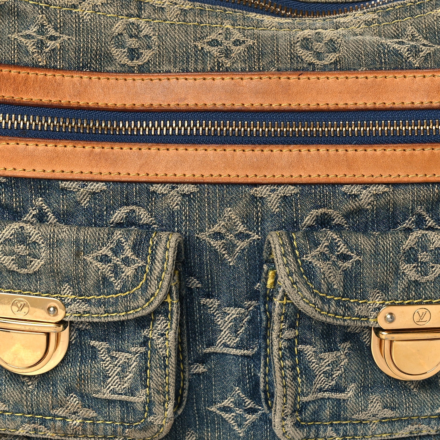 Louis Vuitton Monogram Denim Baggy PM Blue 8 of 13