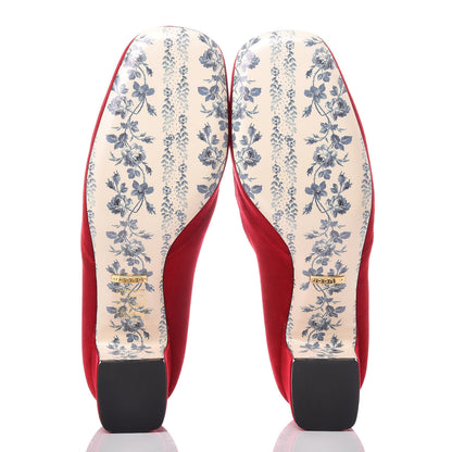 Gucci Softy Velvet GG Victoire 55mm Loafer Pumps 37 Hibiscus Red 8 of 9