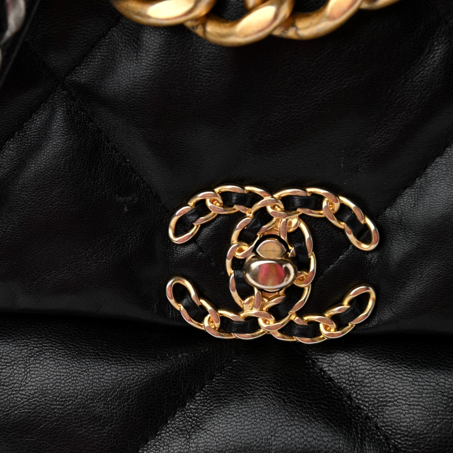 Chanel Goatskin Quilted Large Chanel 19 Flap Black 8 of 11