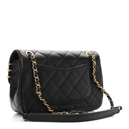 Chanel Lambskin Quilted Small Coco Clips Single Flap Black 3 of 12