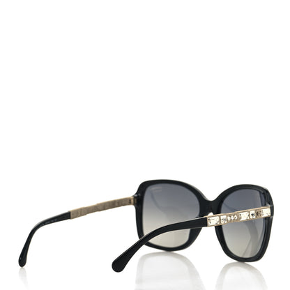 Chanel Crystal Baguette Polarized Square Sunglasses 5308-B Black 4 of 8