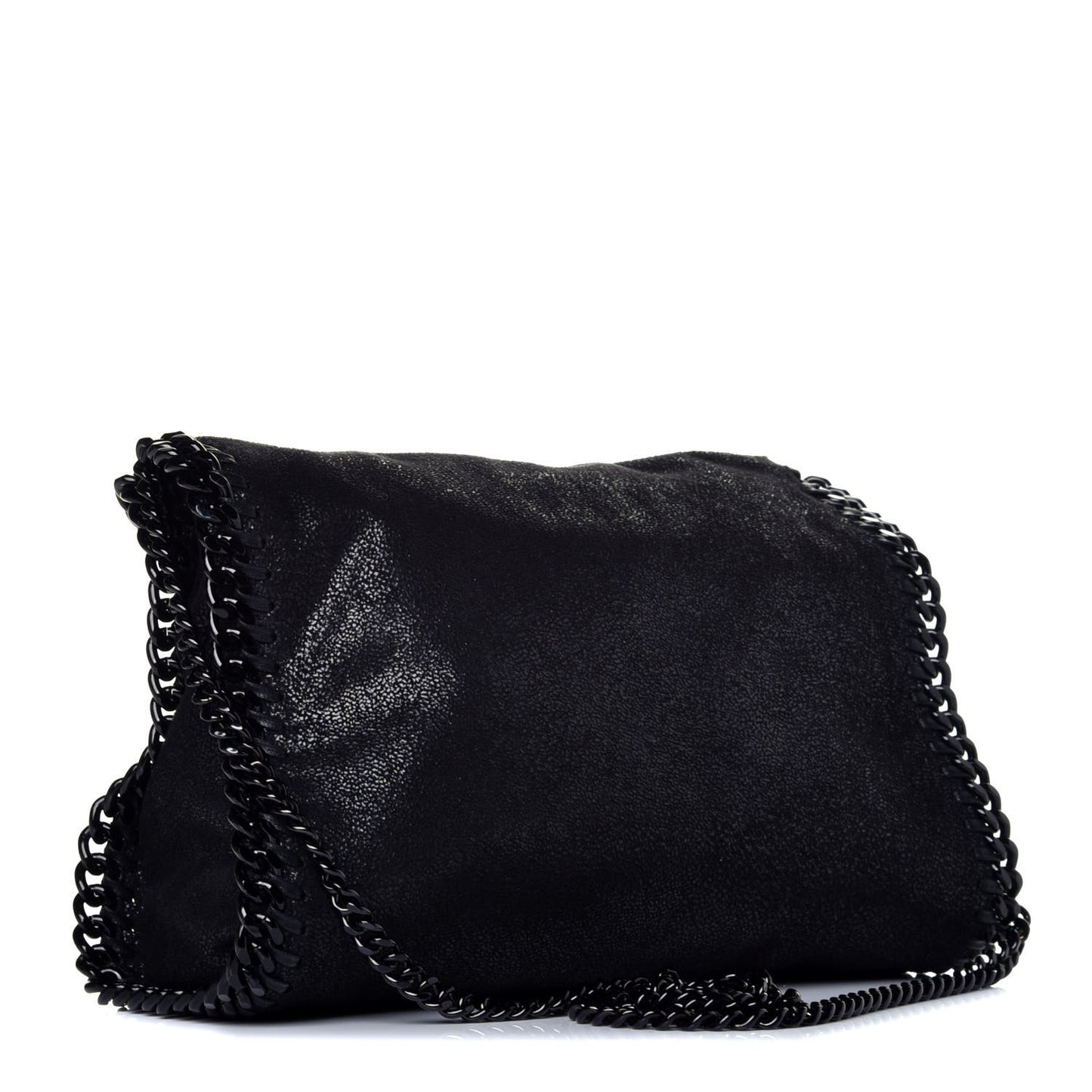 Shaggy Deer Mini Falabella Fold Over Tote Black