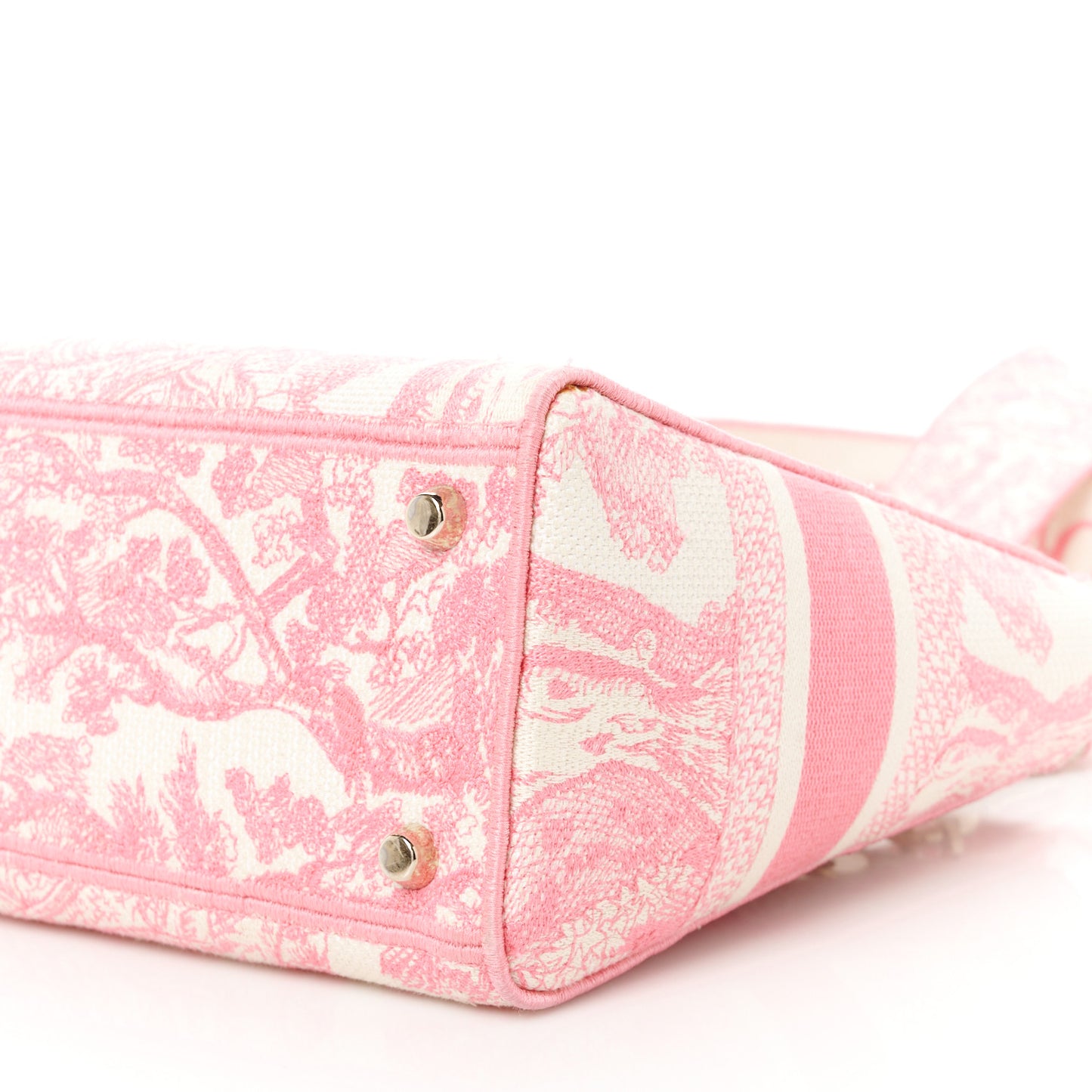 Canvas Toile De Jouy Embroidered Medium Lady D-Lite Peony Pink