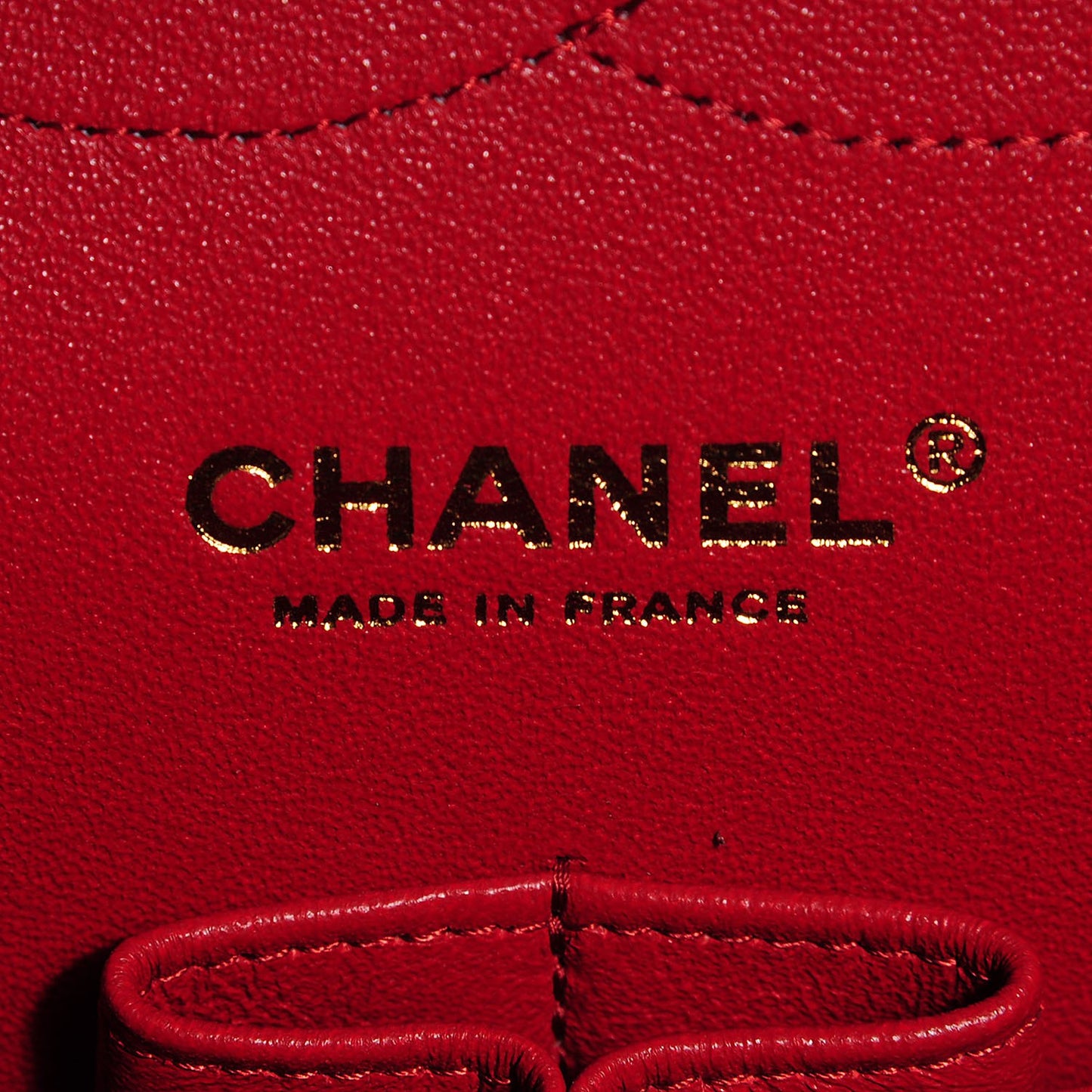 Lambskin Quilted Jumbo Double Flap Red