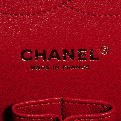 Chanel Lambskin Quilted Jumbo Double Flap Red 8 of 10