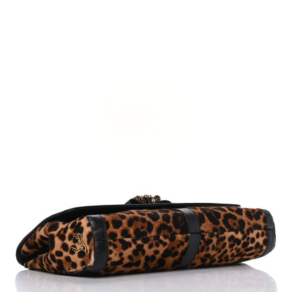 Christian Louboutin Pony Hair Leopard Print Sweet Charity Shoulder Bag Black 3 of 9