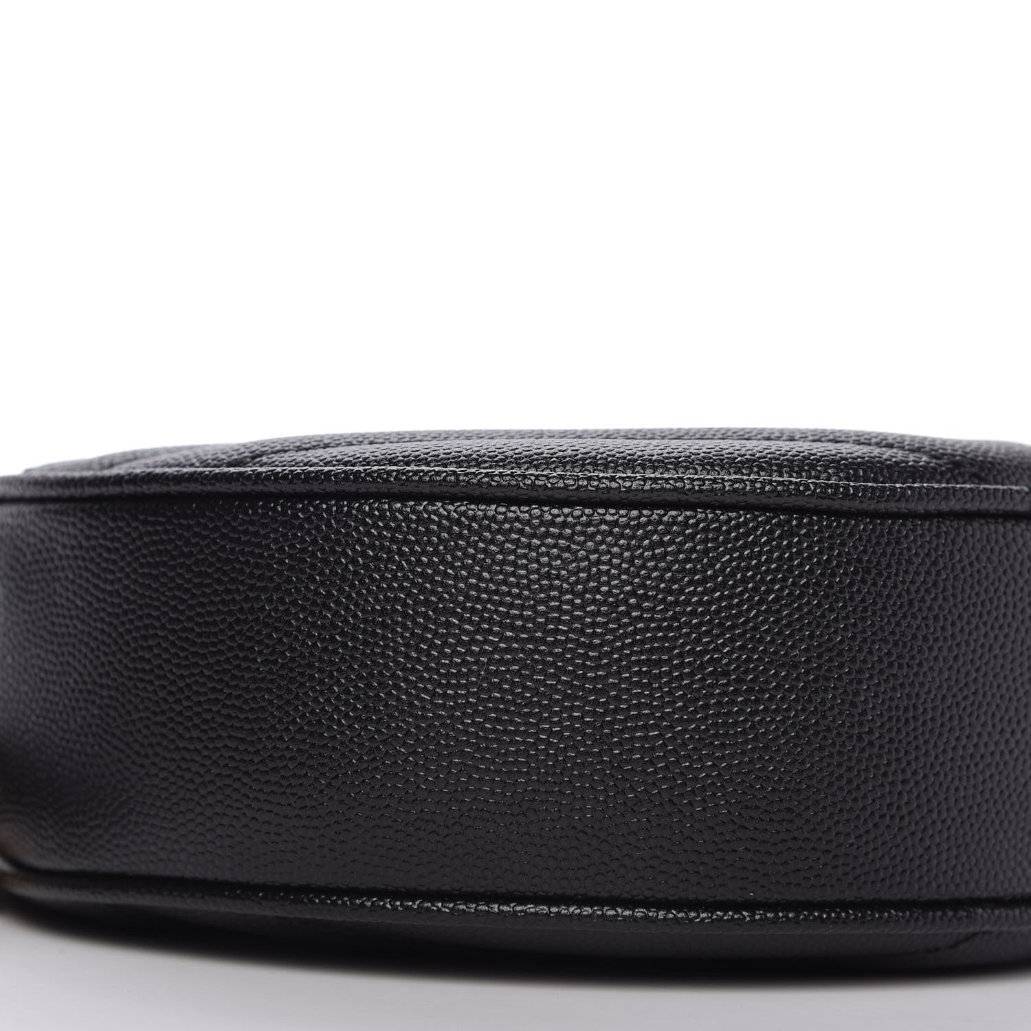 Saint Laurent Grain De Poudre Matelasse Chevron Quilted Round Vinyle Camera Bag Black 6 of 10