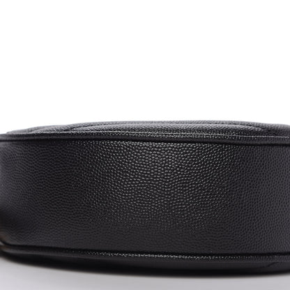 Saint Laurent Grain De Poudre Matelasse Chevron Quilted Round Vinyle Camera Bag Black 6 of 10