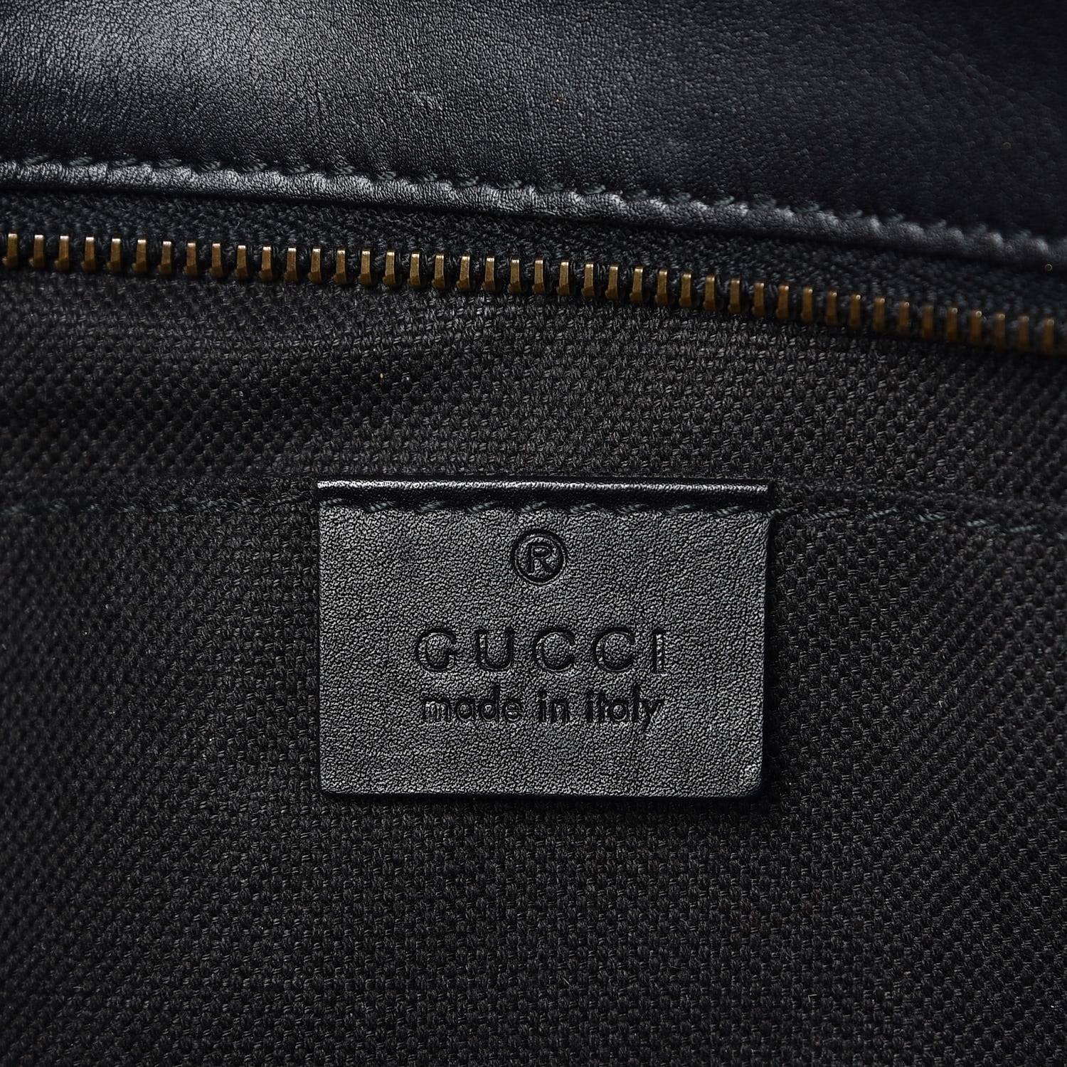 Gucci Suede Calfskin Brocade Soft Stirrup Clutch Black 6 of 11