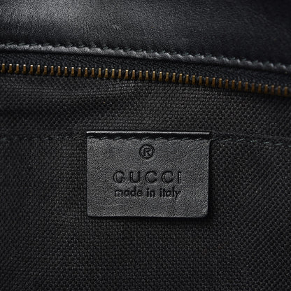 Gucci Suede Calfskin Brocade Soft Stirrup Clutch Black 6 of 11