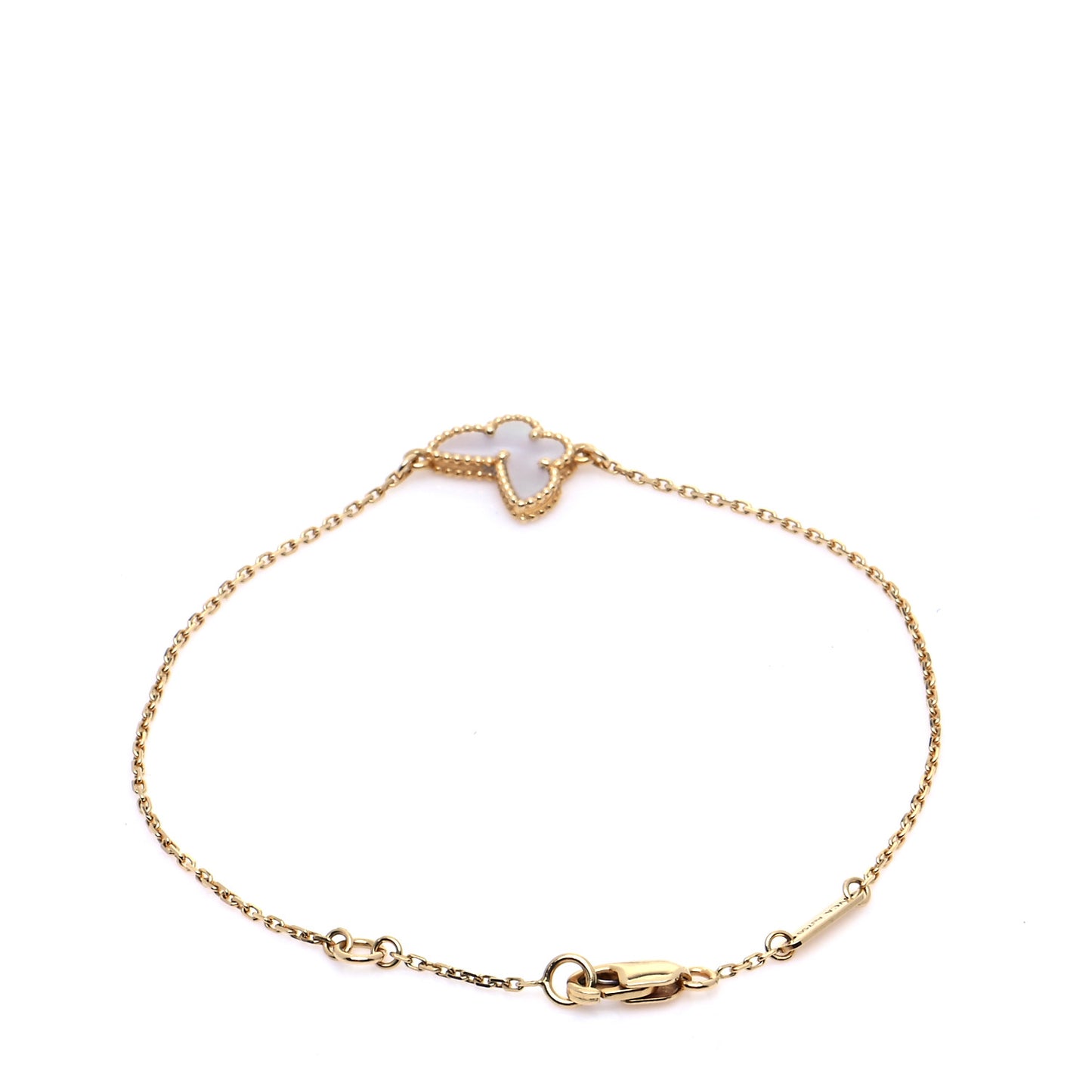 18K Yellow Gold Mother of Pearl Sweet Alhambra Butterfly Bracelet