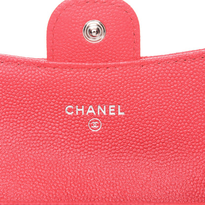 Chanel Caviar Chevron Quilted Card Holder Wallet Dark Pink 6 of 8