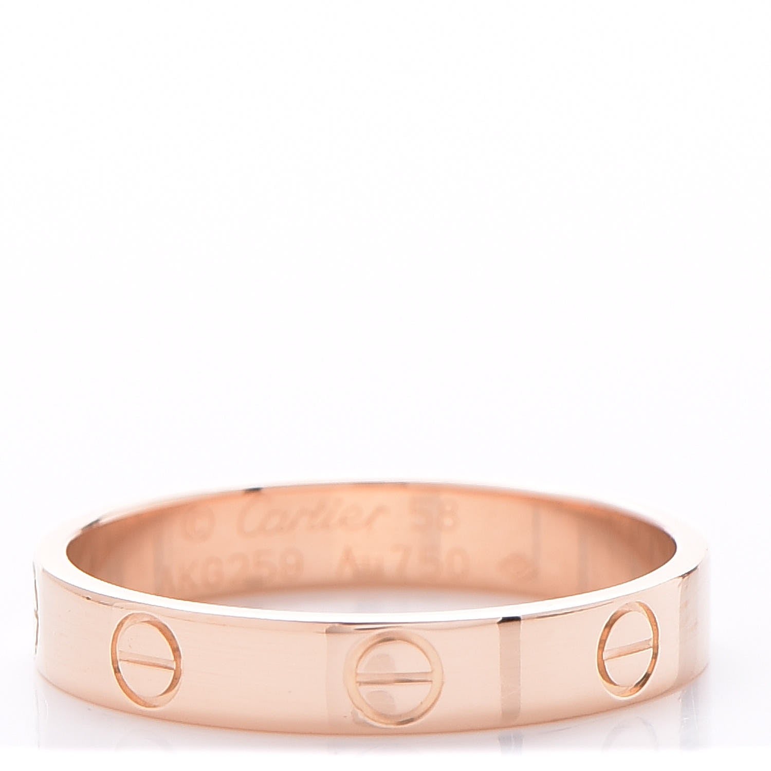 Cartier 18K Pink Gold 3.5mm LOVE Wedding Band Ring 58 8.5 1 of 5